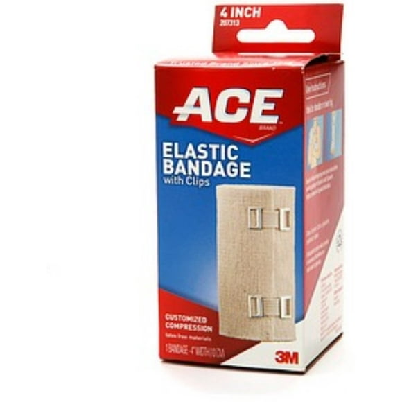 ACE Elastic Bandage (hook closure) 4 Inches 1 Each (Pack of 2)