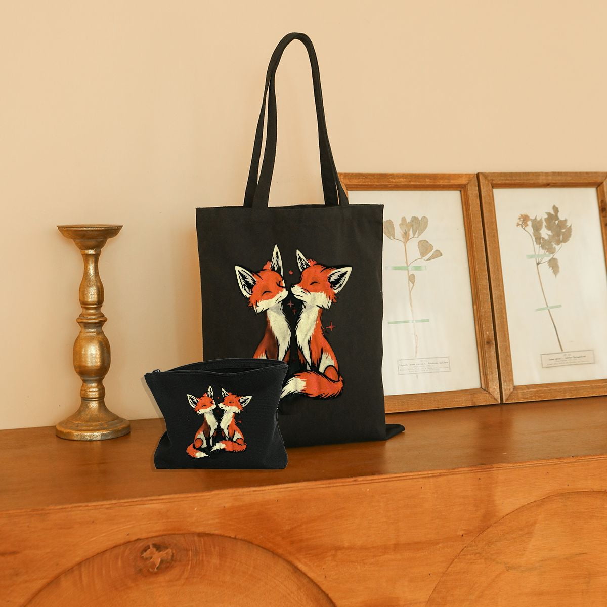 YANMS Canvas Tote Bag for Women Ibee 2 Pcs Cute Aesthetic