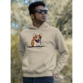 thumbnail image 2 of Color Corgi Peeking Hoodie Men -Image by Shutterstock, Male 5X-Large, 2 of 4
