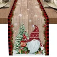 thumbnail image 2 of Caminos de mesa con diseño de árbol de Navidad, muñeco de nieve, decoración de mesa de comedor para cocina, estilo rústico, Navidad, caminos de mesa de lino para decoración de bodas, 2 of 4