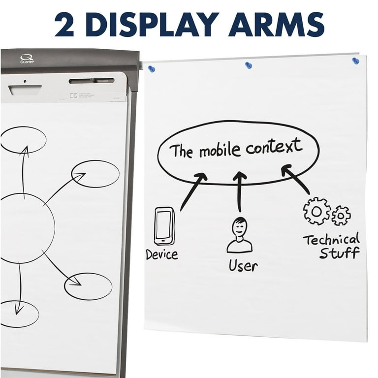 Magnetic Dry Erase Easel, 27 x 35, Graphite Surface, Graphite Plastic Frame
