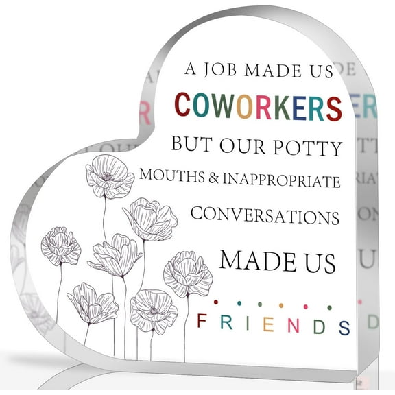Funny Gifts For Coworkers, Females, Friends,Work Bestie Gifts For Women, Thoughtful Best Friends, Office Appreciation, Thank You Gift For Coworkers, Acrylic Heart Paperweight Keepsake