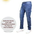 thumbnail image 2 of Men's 2-Pack Stretch Cargo Pocket Jeans - Classic Denim Look with Flexibility & Comfort (Sizes: 30-42), 2 of 5