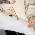 thumbnail image 3 of Oversized Wearable Blanket Hoodie,Shiba Inu Sherpa Blanket Hoodie with Super Pockets,Super Warm Fuzzy Pullover for Women & Men, 3 of 6