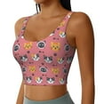 thumbnail image 2 of Sports Bras For Women Workout Tank Tops, Cute Cartoon Cat Fishbone Running Vest With Removable Cups, 2 of 2