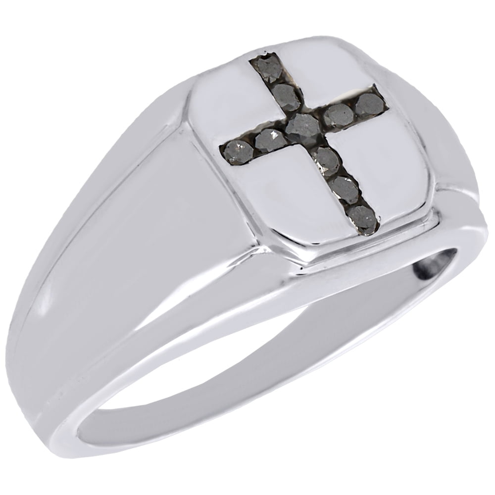 Jewelry For Less Mens Black Diamond Cross Religious