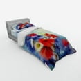 thumbnail image 2 of Ambesonne Floral Bedding Set 3 Pcs, Poppy Chamomile Bouquet, Twin, Red Blue, 2 of 2