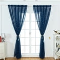 thumbnail image 3 of Cortinas de tul con estampado de estrellas Cortinas de ventana Sheer Purdah para el hogar (azul oscuro), 3 of 8