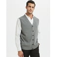 thumbnail image 3 of Toptie Men Sweater Vest Solid Knitted Lightweight Thermal Cardigan-Gray-XXL, 3 of 8
