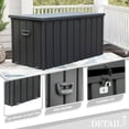 thumbnail image 7 of Domi Outdoor Living 100 Gallon Large Deck Box,Outdoor Storage with Resin Lid for Outdoor Cushions, Garden Tools and Pool Toys, Lockable,Dark Gray, 7 of 7