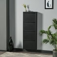 thumbnail image 1 of Flip Drawer Shoe Cabinet, Storage Organizer, Freestanding Shoe Rack, Wall Mounted No-Assembly (Black, 4 Drawer), 1 of 7