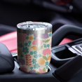 thumbnail image 5 of 30oz Pioneer Flower Floral Print Pattern Tumbler, Double Wall Vacuum Insulated Cup, BPA-Free Leak Proof Lid & Reusable Straws, Hot 12h, Cold 34h, 5 of 6