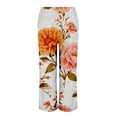 thumbnail image 6 of Delayuji Women's Casual Pant Wide Leg Pants Floral Print Elastic Waist Summer Thin Pants Beach Vacation, 6 of 8