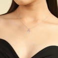 thumbnail image 6 of Petite Round cut Genuine Ruby Pendant Necklace with White Sapphire, 6 of 9