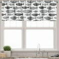 thumbnail image 3 of Ambesonne Fish Valance & Curtain, Sea Animals Black White, 55"x36", Black White, 3 of 6