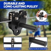Haosegd 180FT Zip Line Kit for Kids Adults: Up to 400 LBS Trolley,Quick Tighten Zipline Kits for Outdoor Backyard
