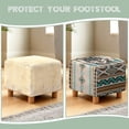 thumbnail image 6 of SCRAWLGOD Wolf Dream Catcher American Tribal Print Brown Ottoman Cover Square Stretch Ottoman Slipcovers Soft Storage Foot Rest Cover with Elastic Bottom Footrest Stool Covers Protector, 6 of 7