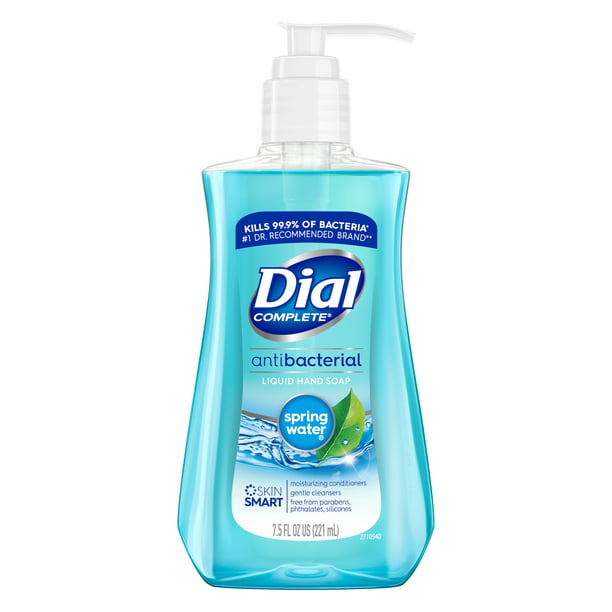 Dial Complete Antibacterial Liquid Hand Soap, Spring Water, 7.5 fl oz