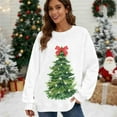 thumbnail image 2 of ABATAB Christmas Sweatshirt for Women Crewneck Long Sleeve Christmas Tree Print Cute Pullover Vacation Casual Trendy Outfits, 2 of 6