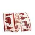 thumbnail image 1 of Reliant Ribbon 93172W-810-40H 20.5 in. 20 Yards Holiday Cut Outs Buffalo Plaid Wired Edge Ribbon, Ivory, 1 of 1
