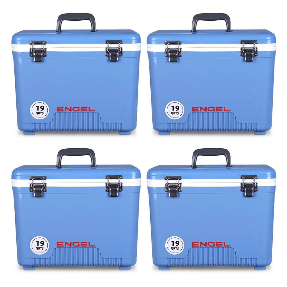 Engel 19 Quart Bait Dry Box Ice Cooler with Shoulder Strap, Arctic Blue