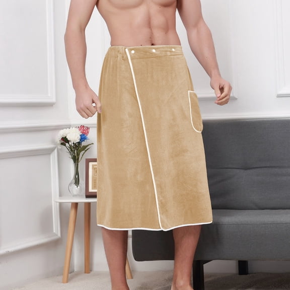 Miogawg Mens Bath Wrap Towel, Adjustable Terry Body Spa Towel With Pocket, Shower Wrap For Spa College Bath Dorm Room Gym