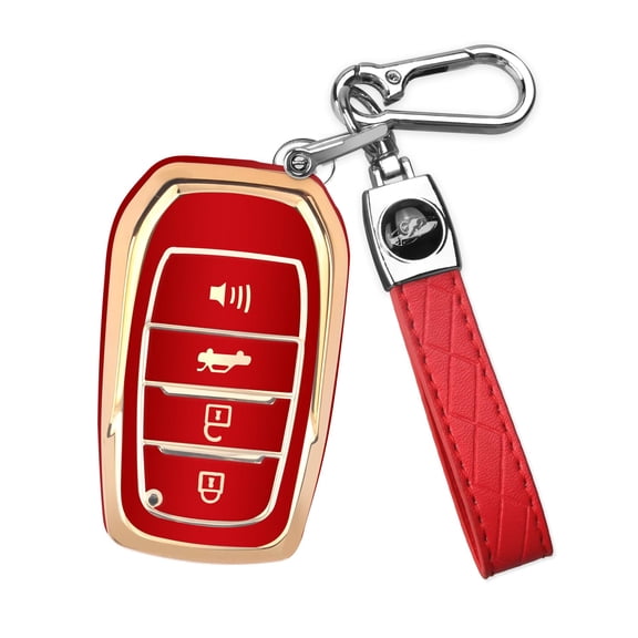 for Toyota Key Fob Cover with Keychain for toyota key fob case Fit for 2019-2024 Venza, RAV4 Prime, Land Cruiser, Fortuner, Grand Highlander, Corolla Cross, Hilux