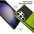 thumbnail image 3 of Wallet Case for Samsung Galaxy S23 Ultra Case with 4-Card Credit Card Holder Slot Shockproof Cover Hybrid Heavy Duty Protection Armor Phone Case Compatible with Samsung Galaxy S23 Ultra-Green, 3 of 12