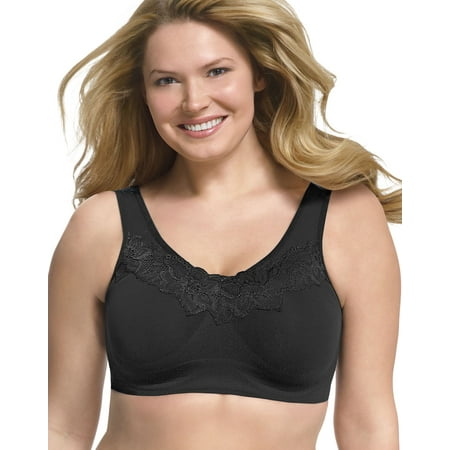 Just My Size Pure Comfort Women S Wirefree Bra With Lace Trim Back