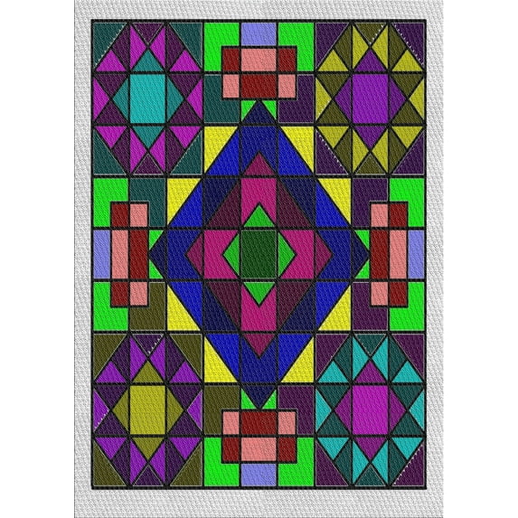 Ahgly Company Indoor Rectangle Patterned Dark Purple Abstract Area Rugs, 5' x 7'