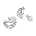 thumbnail image 4 of Yoursfs Claw Clip-on Earrings For Women White Gold Plated Simple Non Pierced Fashion Clip Stud Silver Earring Jewelry, 4 of 5