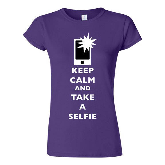Junior Keep Calm And Take A Selfie Flash Phone Camera Picture Funny DT T-Shirt Tee