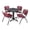 Grey / Burgundy, variant on Romig Pillar Small 30 in. Square X-Base Breakroom Table- Maple & 4 M Stack Chairs- Grey