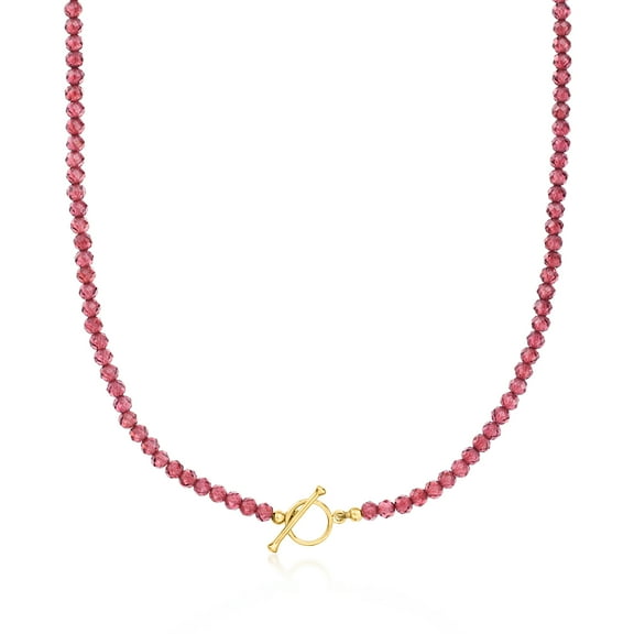 Ross-Simons 60.00 ct. t.w. Garnet Bead Toggle Necklace in 18kt Gold Over Sterling, Women's, Adult
