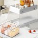 thumbnail image 5 of Organizador transparente bajo el fregadero de 2 niveles con cajón y asa - Almacenamiento en tarros de especias, organizador de armarios para cocina y baño, 7,87x5,51x5,11 pulgadas, 5 of 9