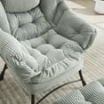thumbnail image 4 of Jopath Lazy Chair with Ottoman, Accent Chair with Armrests and a Side Pocket, Leisure Upholstered Sofa Chair for Living Room Bedroom Office and Reading Room Light Green, 4 of 9