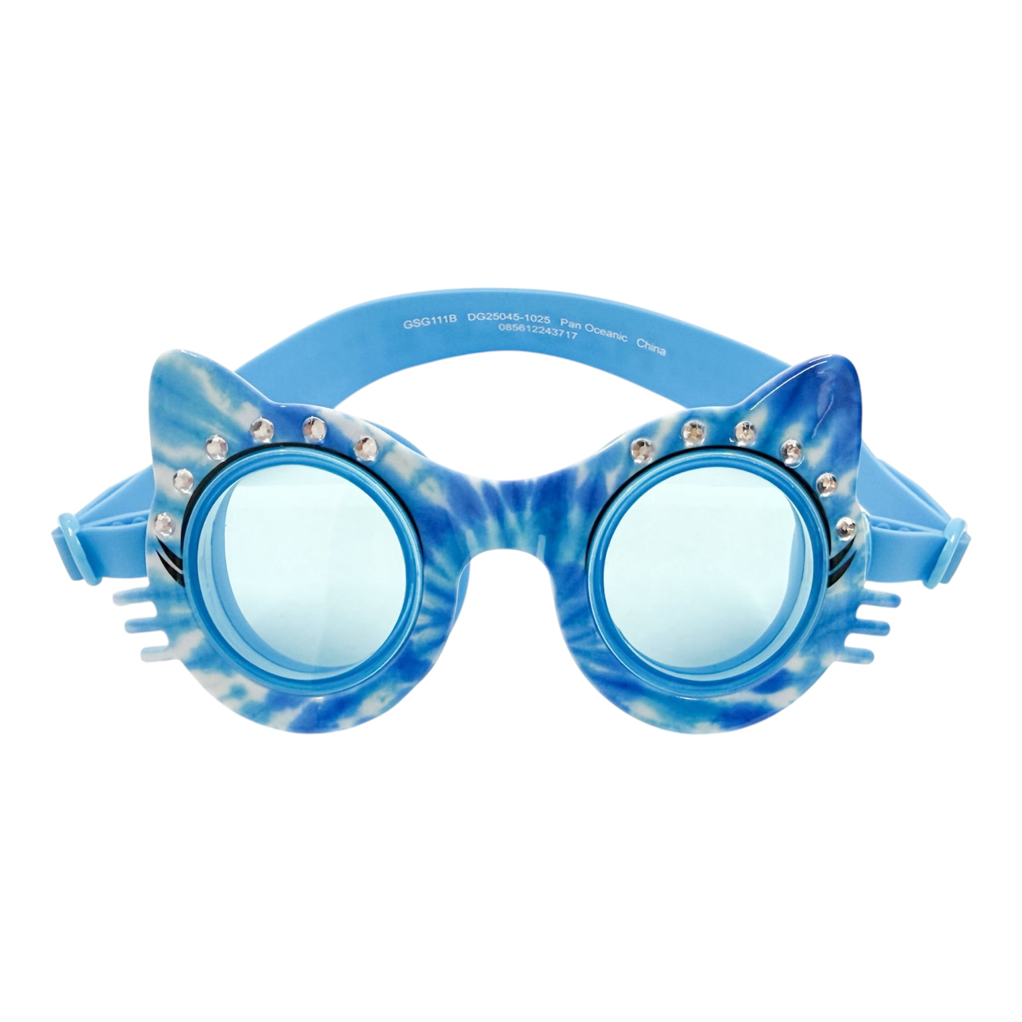 Lovely Cheetah Blue Tye Dye Swim Googles