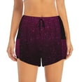 thumbnail image 4 of Lsque Dark Purple Glitter Printed Women's Running Shorts with Liner Pockets,Elastic Quick Dry Workout Athletic Gym Yoga Shorts,Womens High Waist Shorts-X-Large, 4 of 9