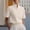 Khaki, variant on Women's Tops Short Sleeve Blouse Plus Size Solid Elegant Stand Collar V Notch Work Shirt Office Casual