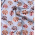 thumbnail image 1 of Soimoi Blue Poly Georgette Fabric Rose Floral Decor Fabric Printed Yard 52 Inch Wide, 1 of 6