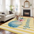 thumbnail image 2 of Starfish Shell Coastal Area Rugs 5'x7', Washable Small Throw Rugs for Laundry Room Playroom, Summer Nautical Striped Farmhouse Indoor Outdoor Rug Non-Slip Low Pile Carpet Runner Reversible Floor Mats, 2 of 8
