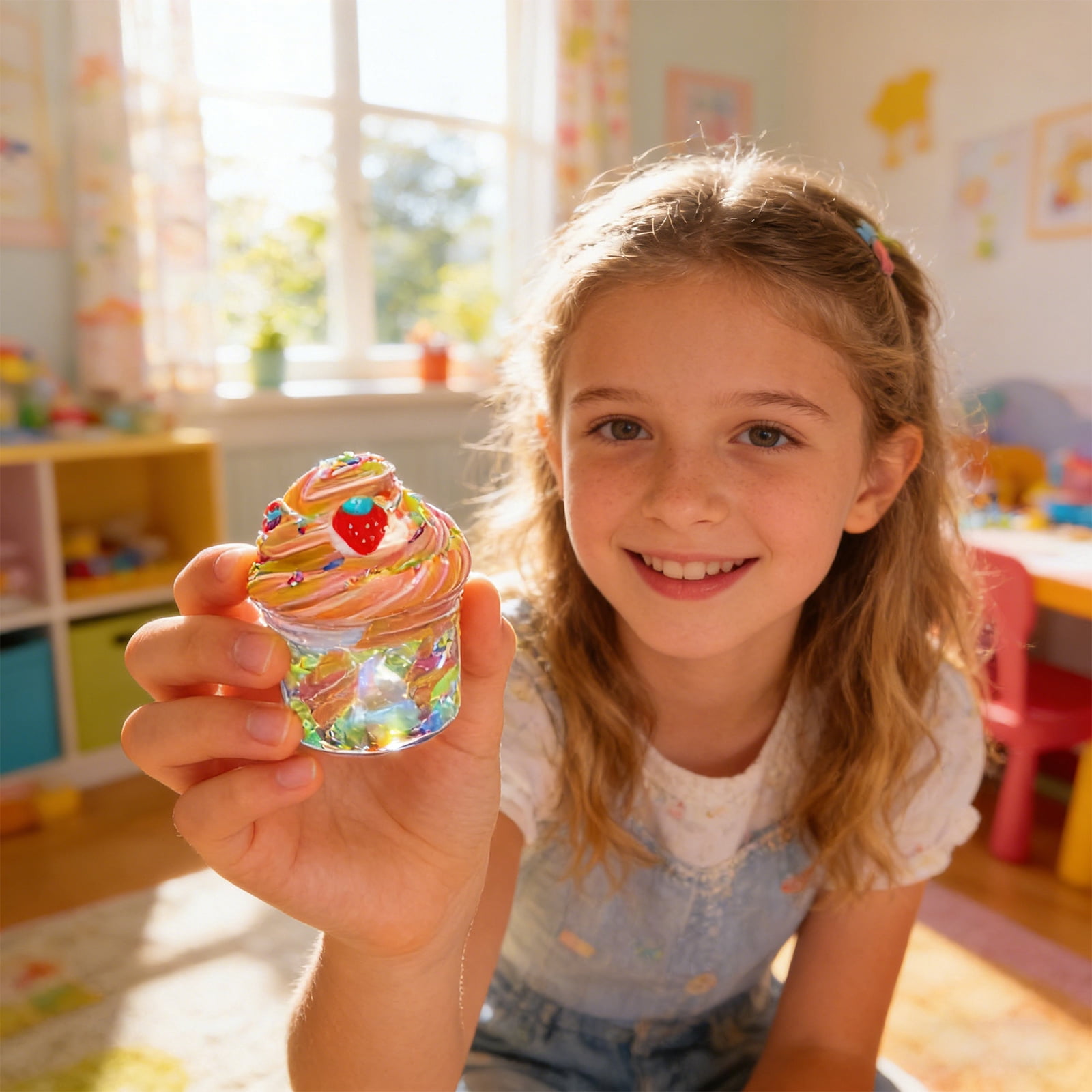 Easter 12-Color Butter Slime Set with Cute Cupcake Designs - Dense Smooth Texture with Unique Butter Feel, Includes Decorative Charms - for Kids, Easter Basket Stuffers, Party Favors, Sensory Play