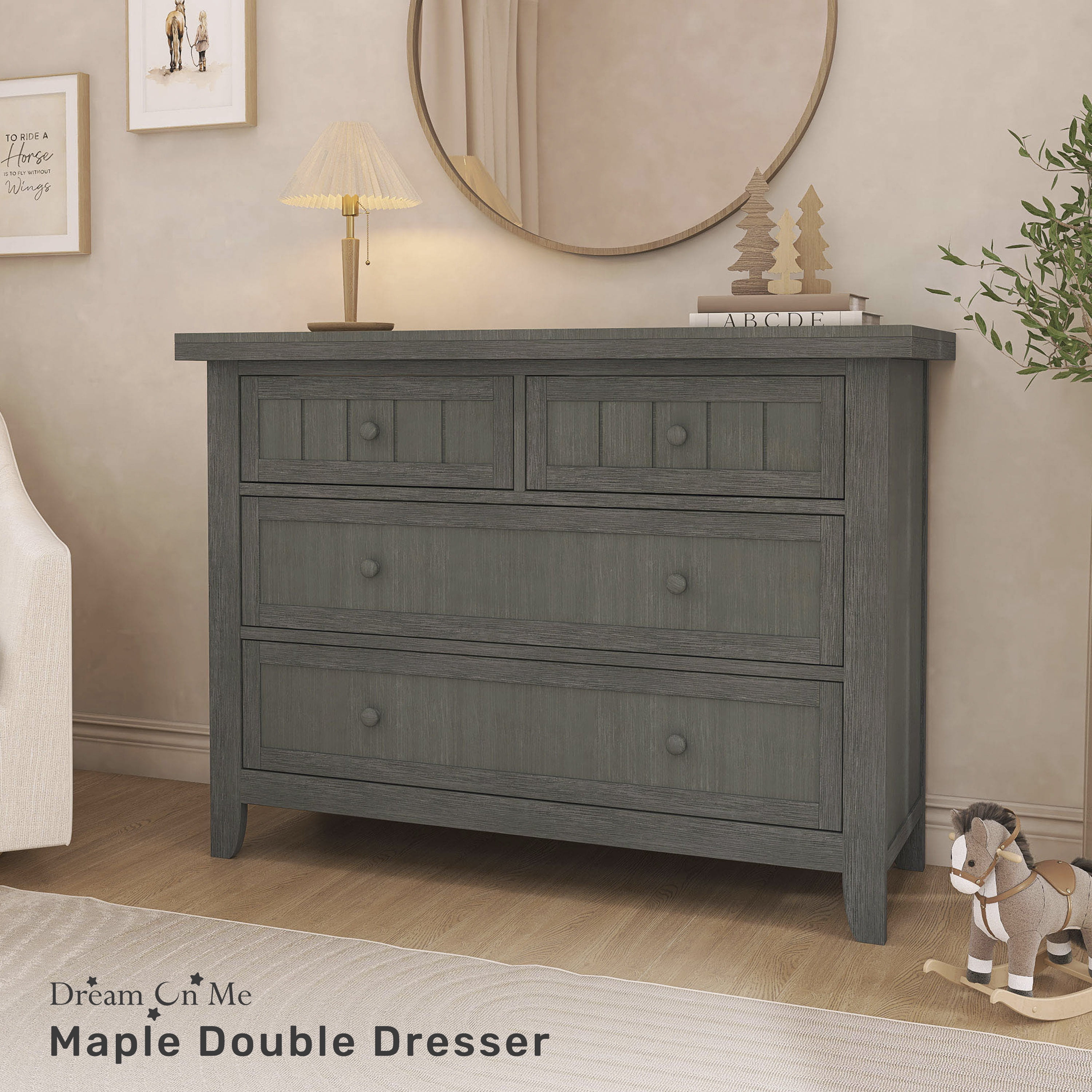 Dream On Me Maple Double Dresser In Pebble Grey - Walmart.com