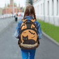 thumbnail image 6 of FORMRS Unisex Backpack Elementary School Travel Bookbag with Reflective Stripes, Orange Halloween Cat, 6 of 7