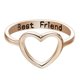 thumbnail image 4 of S925 Anillo de plata esterlina, oro de 18 quilates Best Friends, simple y hueco en forma de corazón, 4 of 4