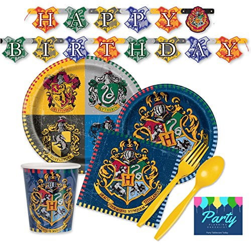 1 TABLE COVER 8 CUPS 8 PLATES 16 NAPKINS HARRY POTTER PARTY PACK FOR 8 GUESTS 
