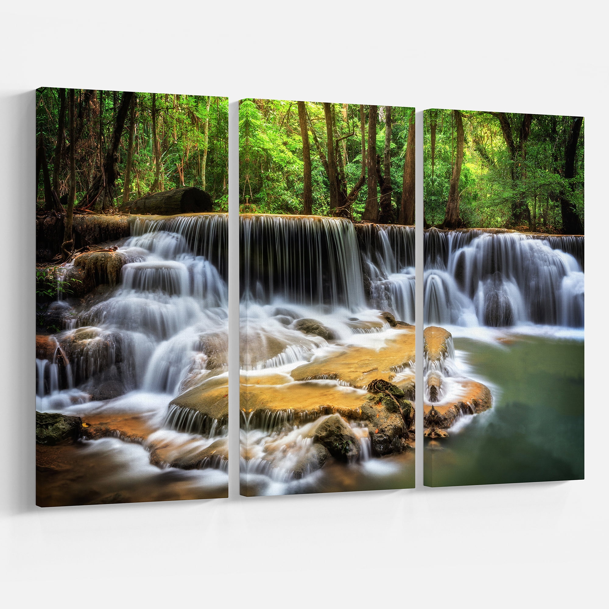 Designart 'Level Six of Huai Mae Kamin Waterfall ' Canvas Print