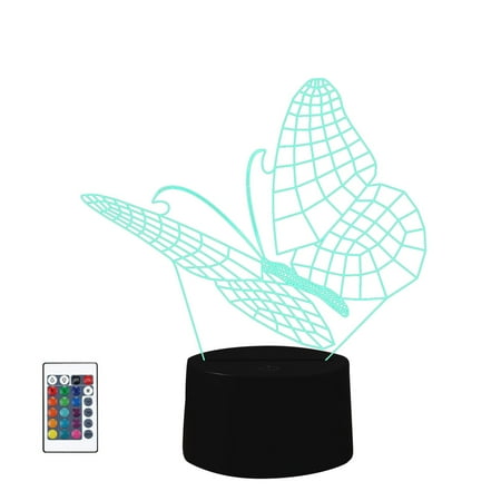 

LED light 3D Lamp Night lights 16 Colours With Remote Control 1PC