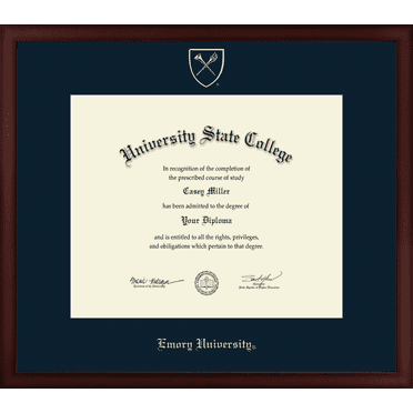 Emory University Diploma Frame, Document Size 17" x 14"