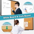 thumbnail image 3 of DOLLAR BOSS Combination Board 36"x 24" Dry Erase Board Cork Board Combo Magnetic Whiteboard Combo Whiteboard for Wall with Markers Magnets Pen Tray Eraser and Pushpins, Black Aluminium Frame, 3 of 9